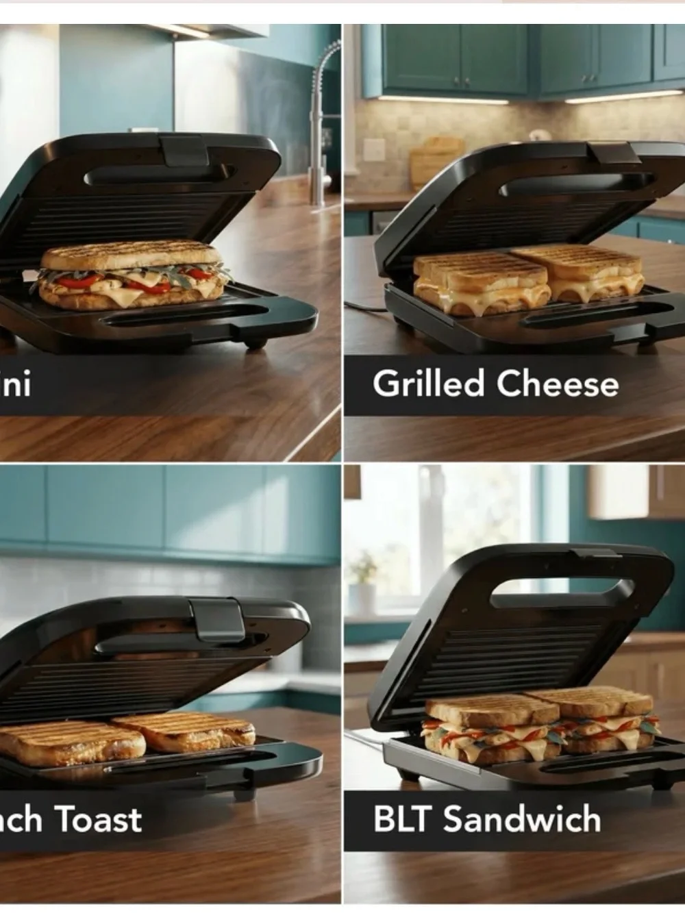 OVENTE Electric Panini Press Grill with Nonstick Plates